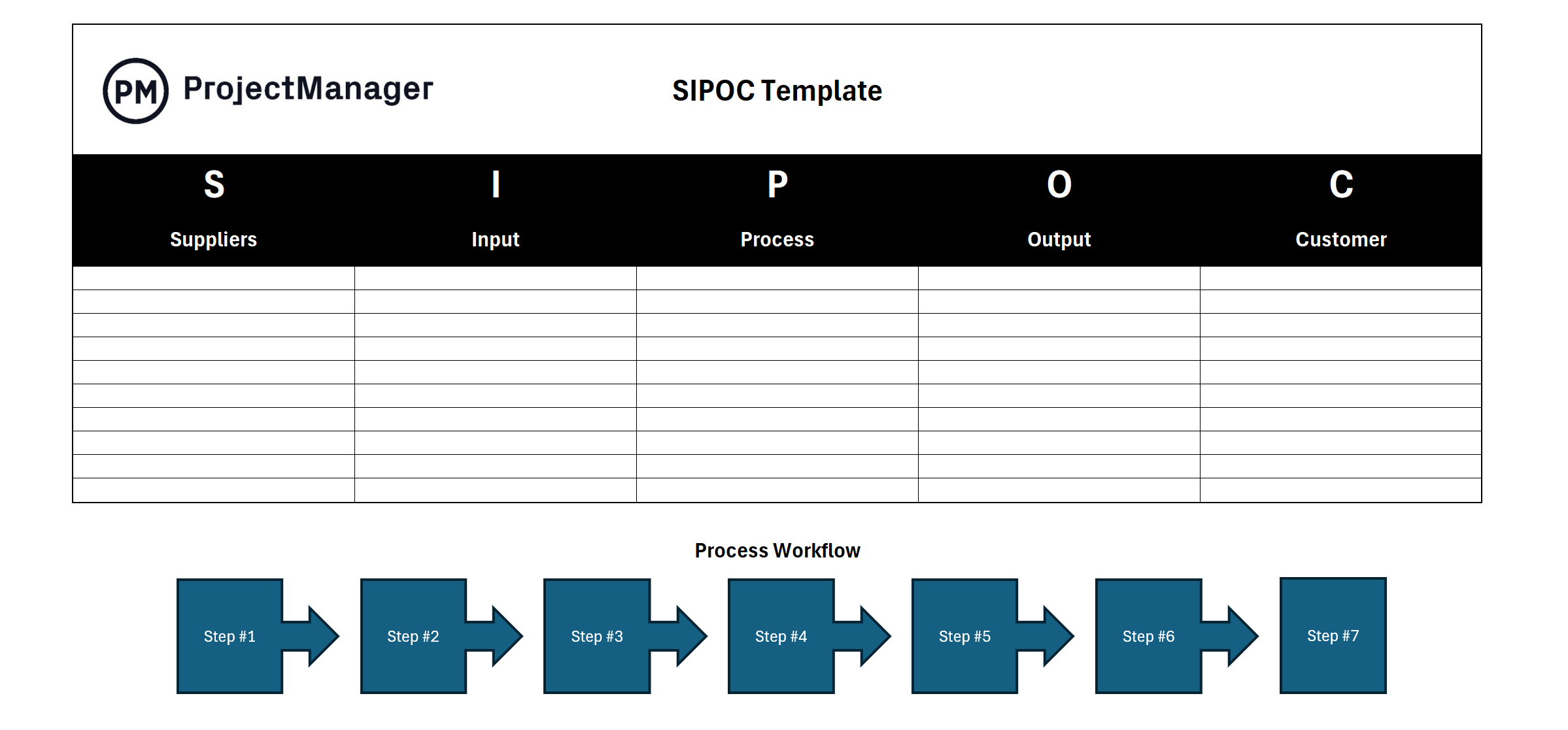 Free SIPOC Template for Excel