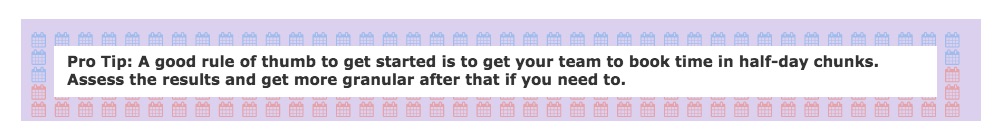 scheduling timesheets in half-day chunks