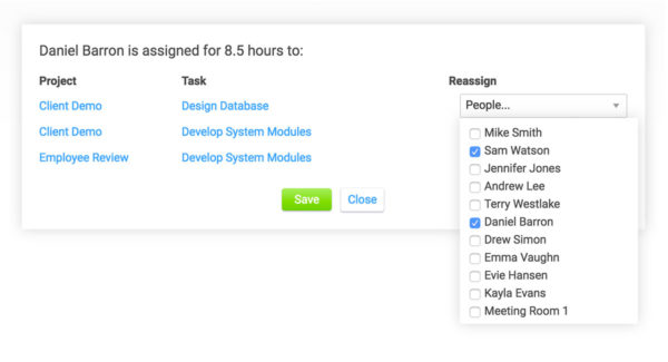 employees assigned jobs in job tracker software