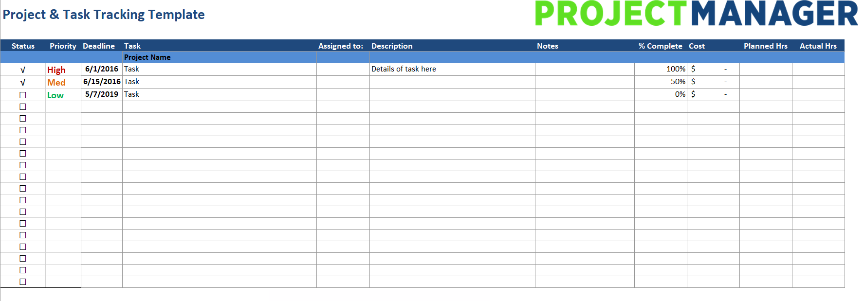 Task Tracker Excel Template Doctemplates Riset