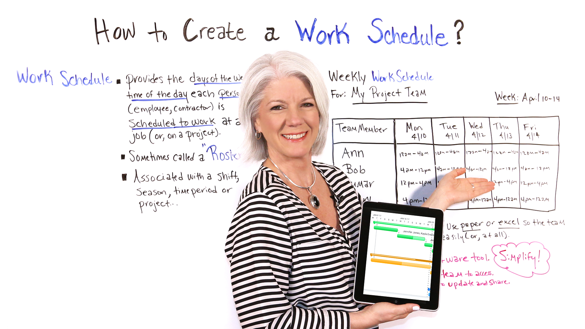 Creating a work schedule plus free template 
