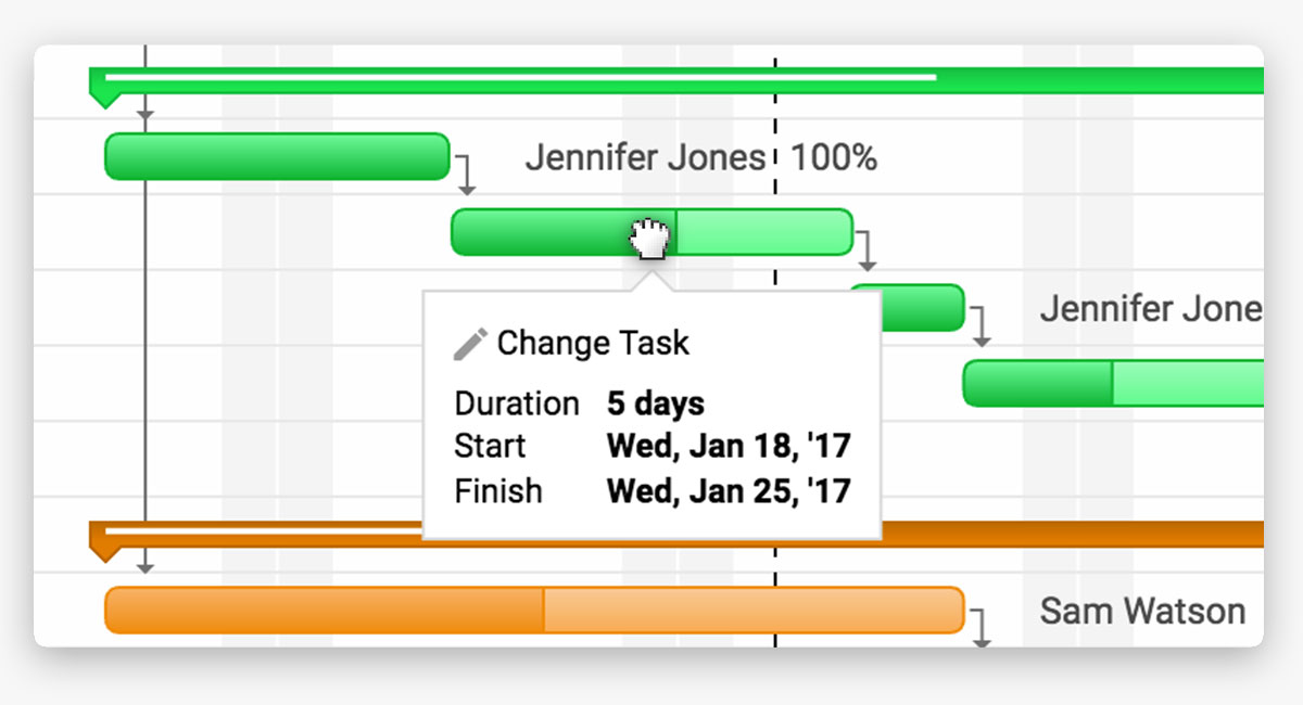 weekly schedule with team member assignments