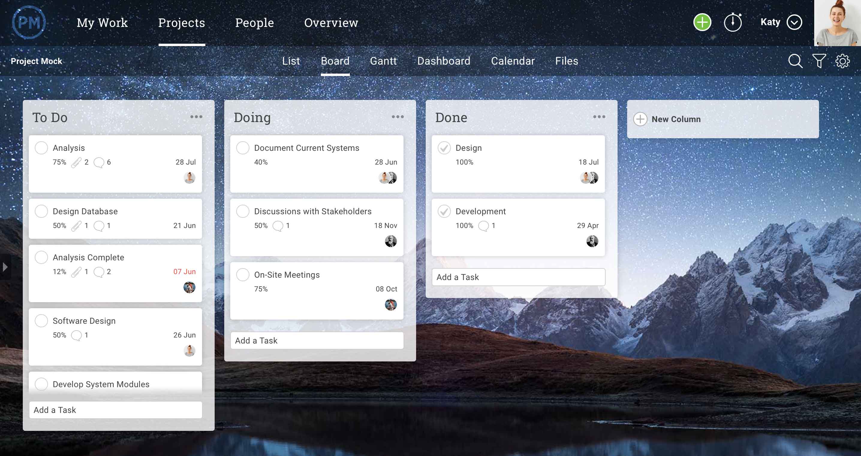 kanban board makes a template come to life