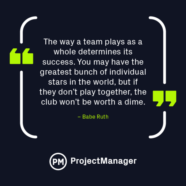 Teamwork quote by Babe Ruth