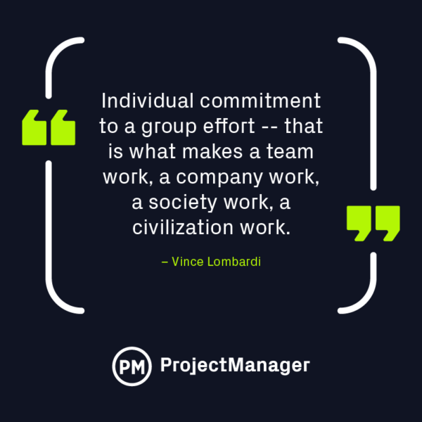 Teamwork quote by Vince Lombardi