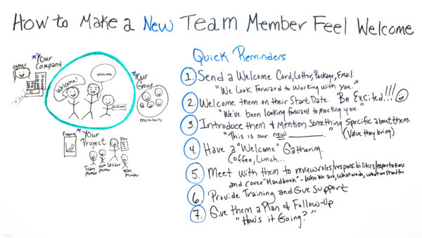 what to do to make new team members feel welcome