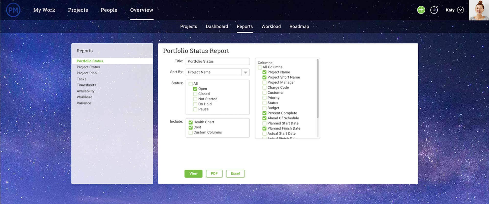 portfolio reporting for programs and projects