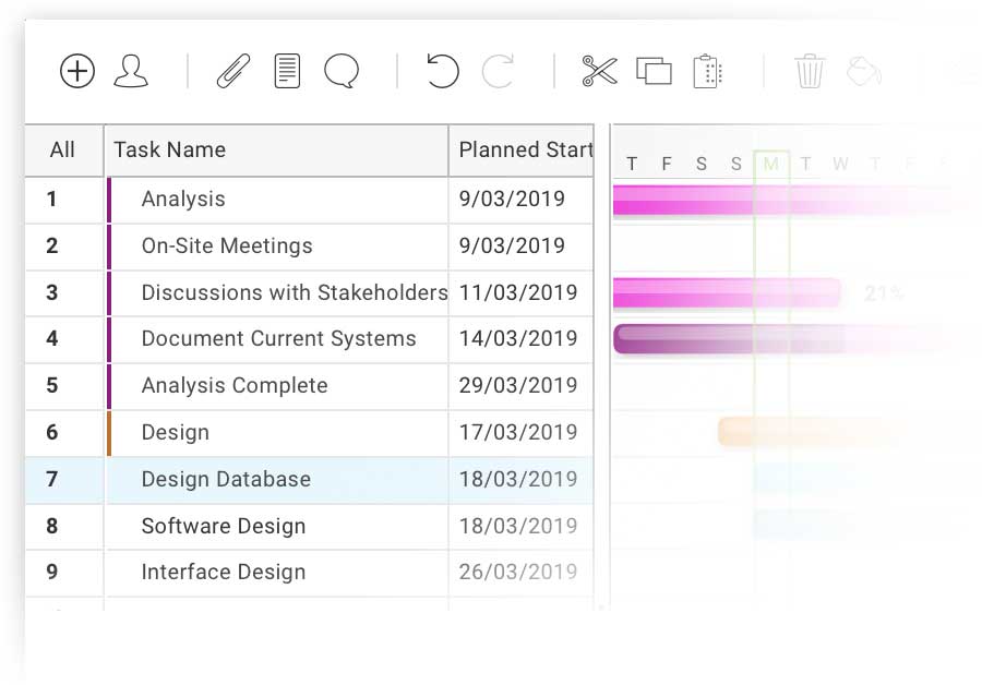 project plan software screenshot
