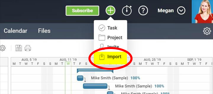 global import button for projectmanager.com