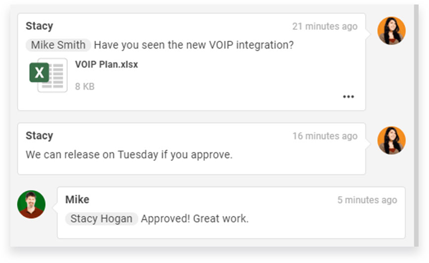 ProjectManager.com's robust commenting system, including attachments