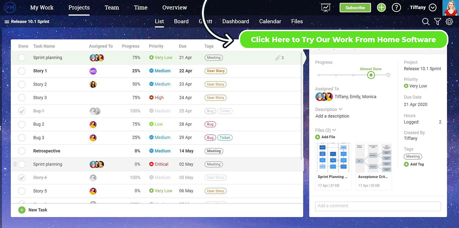 Task List Screenshot Showing How You Can Work From Home