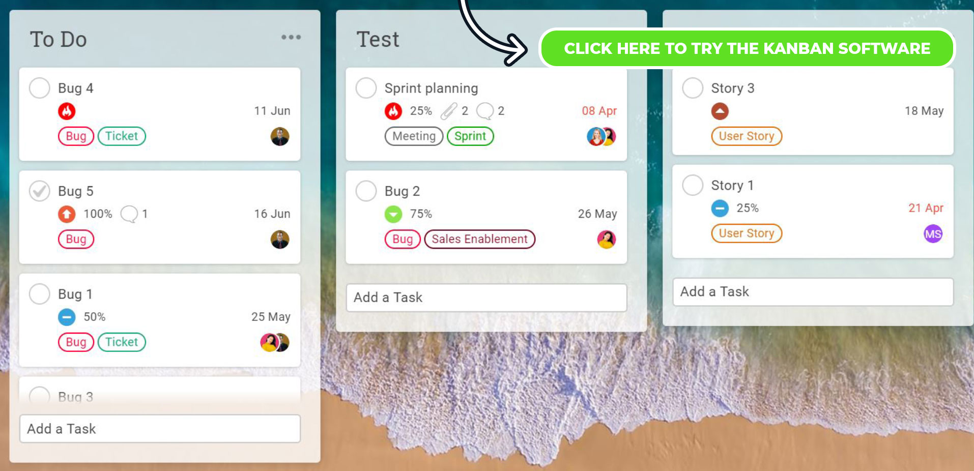 kanban boards and cards for workflow improvement