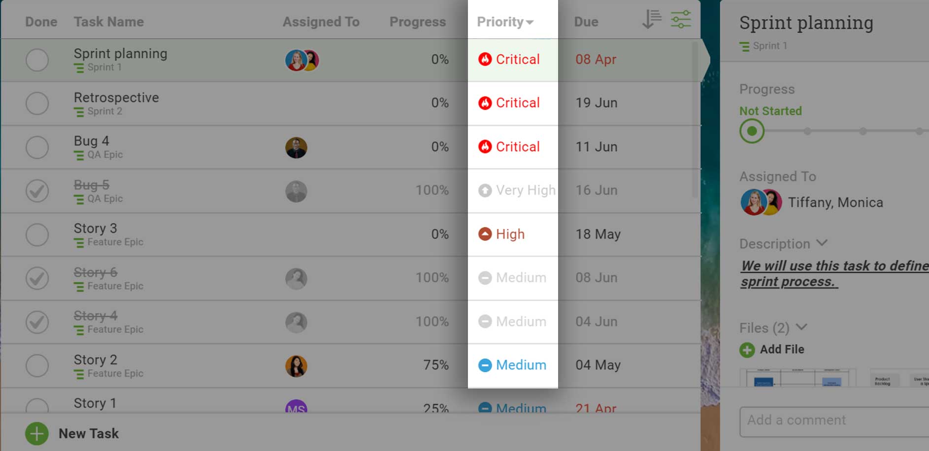Set task priority with ProjectManager.com.