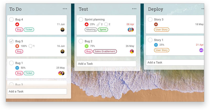 Kanban board from ProjectManager.com