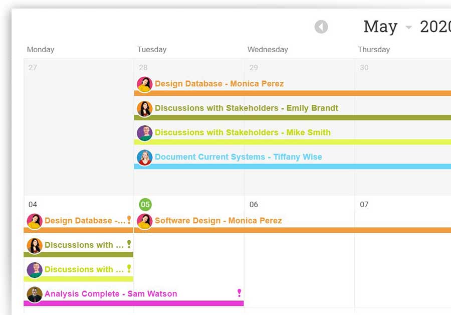 Use the calendar view to manage your days and stay on top of deadlines