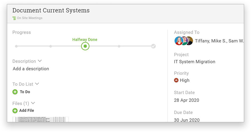 When progress is updated it shows up everywhere on the software