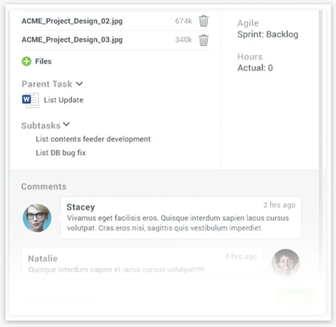 task sharing software widget with shared tasks & team members