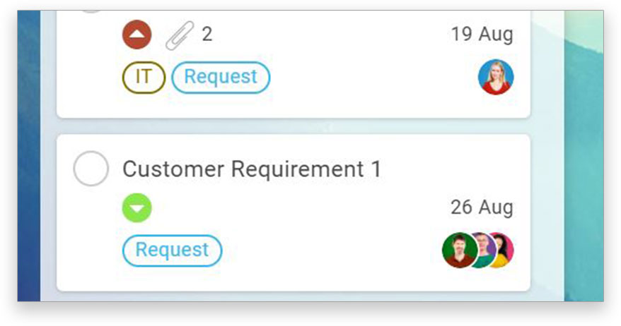 A screenshot of ProjectManager.com’s task, showing how to add to a project, assign a team, set priority and more