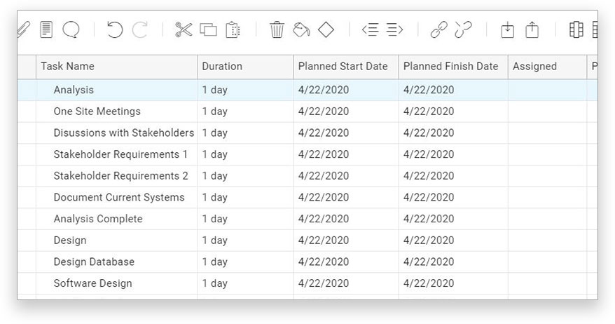 Task list with name, priority and more