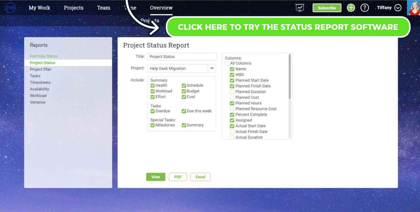 Real-time dashboard tracks six project metrics