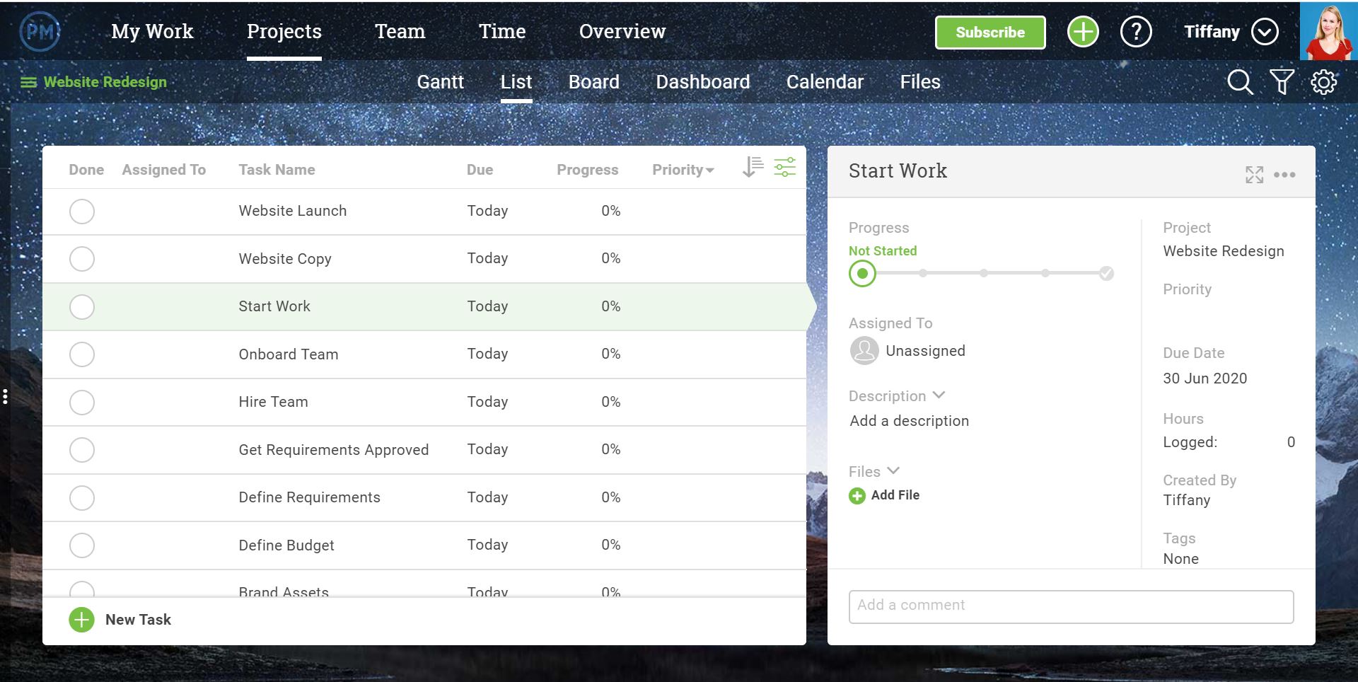 task list with expanded task details