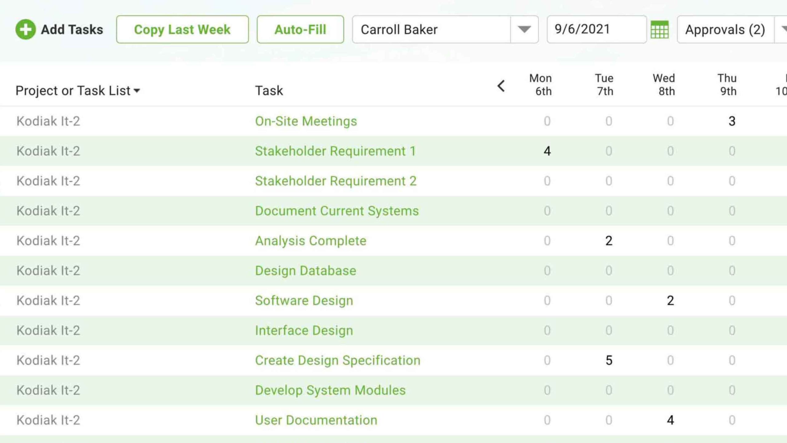 integrated timesheet and project software