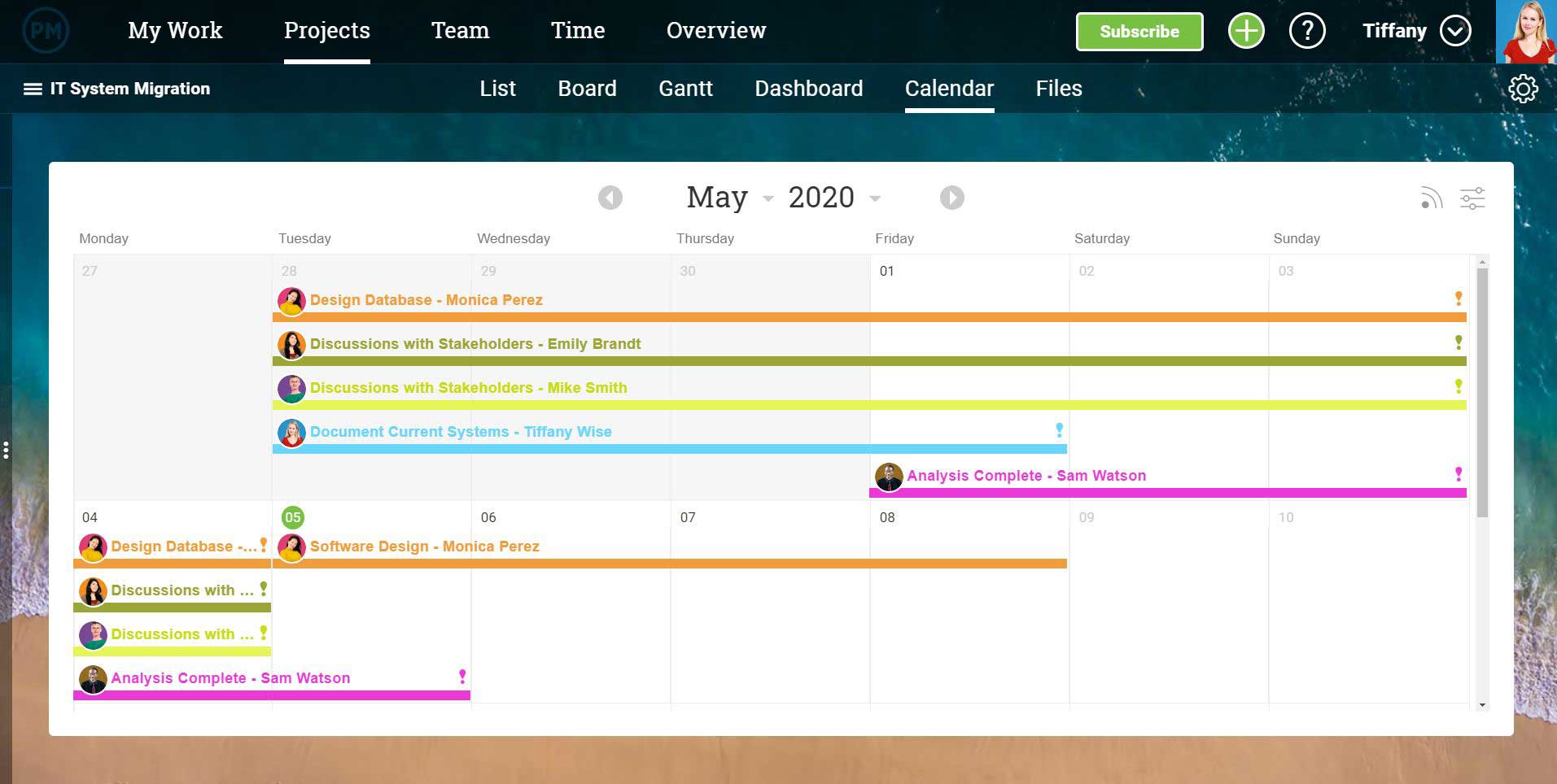 Calendar view is one of many different ways to work