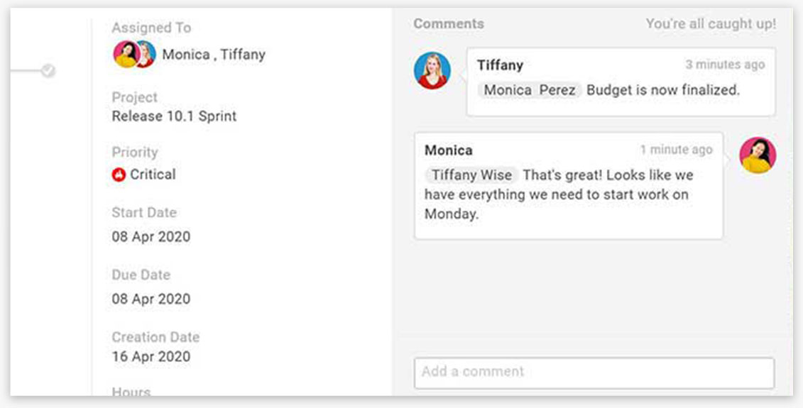A screenshot of ProjectManager.com’s task view