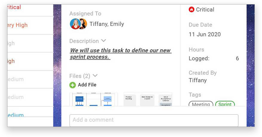 A screenshot of ProjectManager.com’s task list view