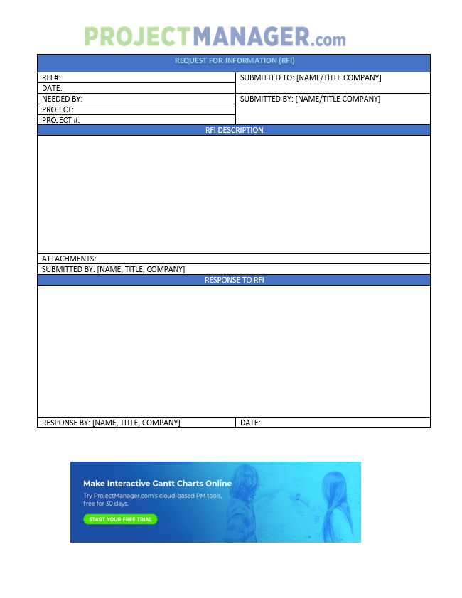 Request For Information Rfi Template Free Word Download