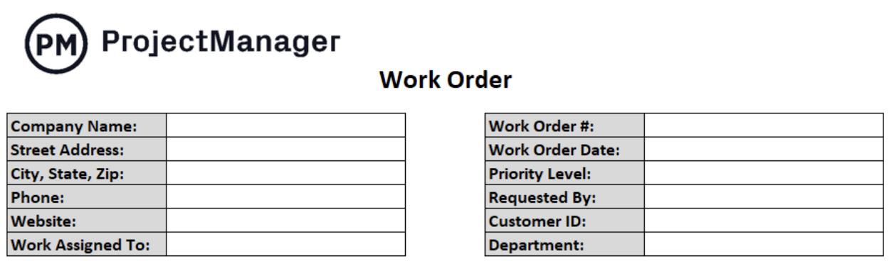 work assignment excel template