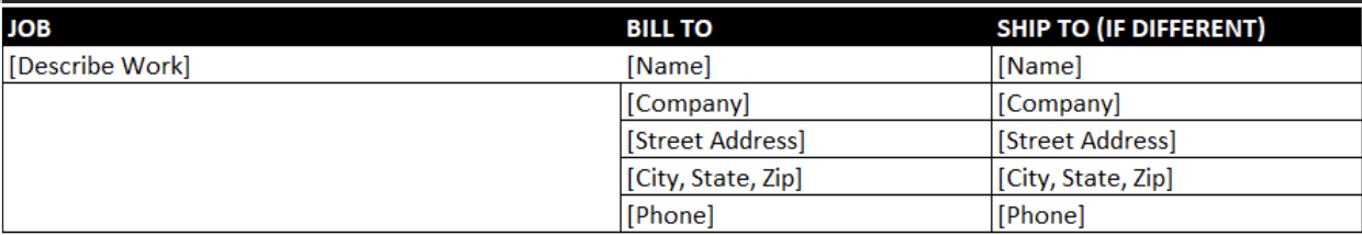 work assignment excel template