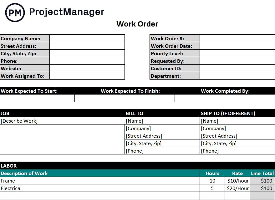 work order assignment types