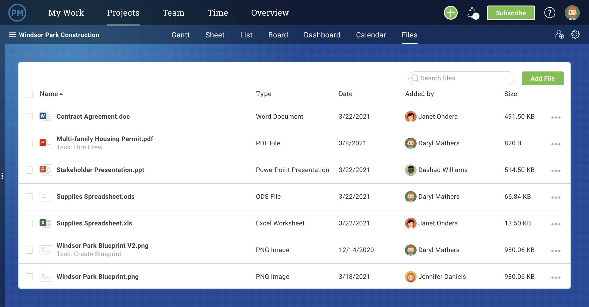 added task and team chat in project management tool