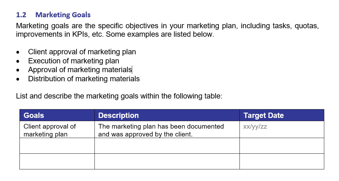 A screenshot of ProjectManager's Marketing Plan template