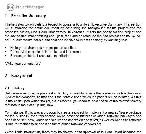 project plan proposal example