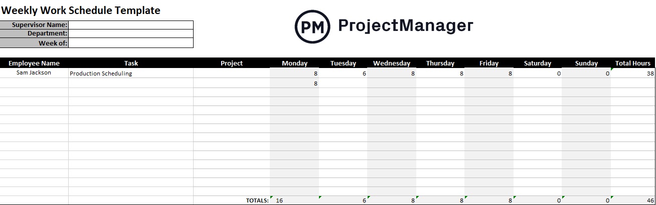 excel template shift schedule