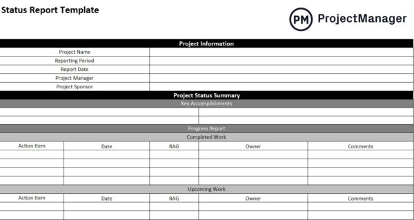 weekly task report template excel