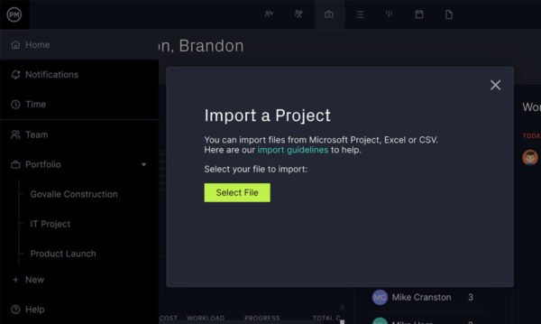 Once you import the MPP file you can view and edit the Microsoft Project Gantt chart with PM