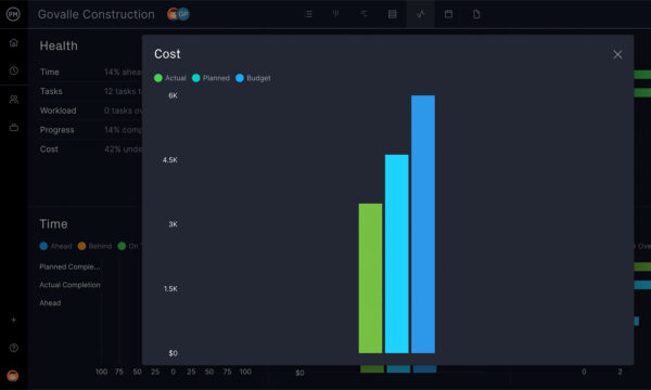 cost panel on dashboard