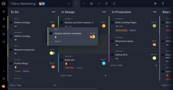 ProjectManager's kanban boards are a great alternative to task lists