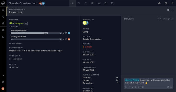 ProjectManager's task lists, a great complement to kanban boards