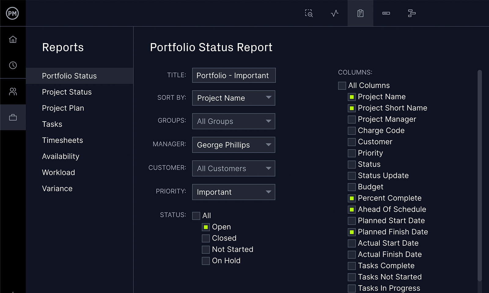 ProjectManager offers PPM tools to manage project portfolios