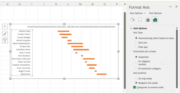 Edited Gantt chart for Excel