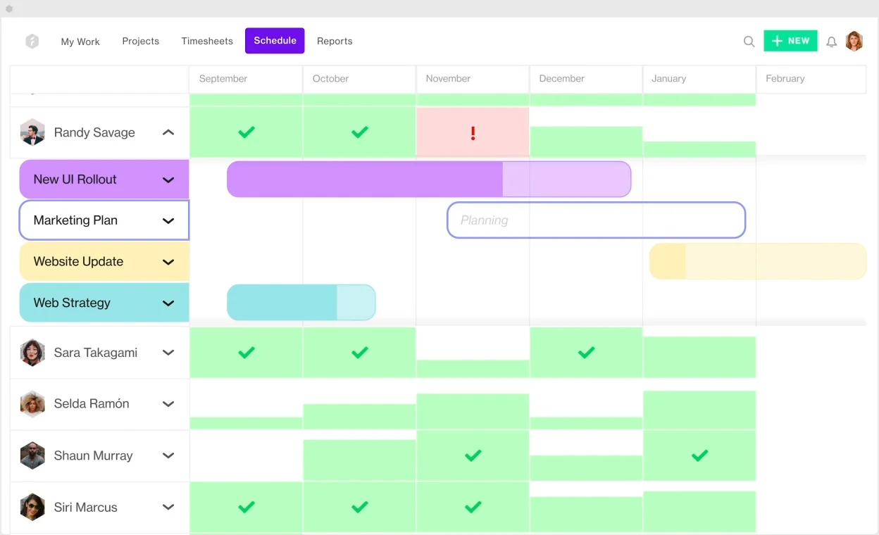 Forecast timeline tool helps manage resources which makes it one of the best resource management software