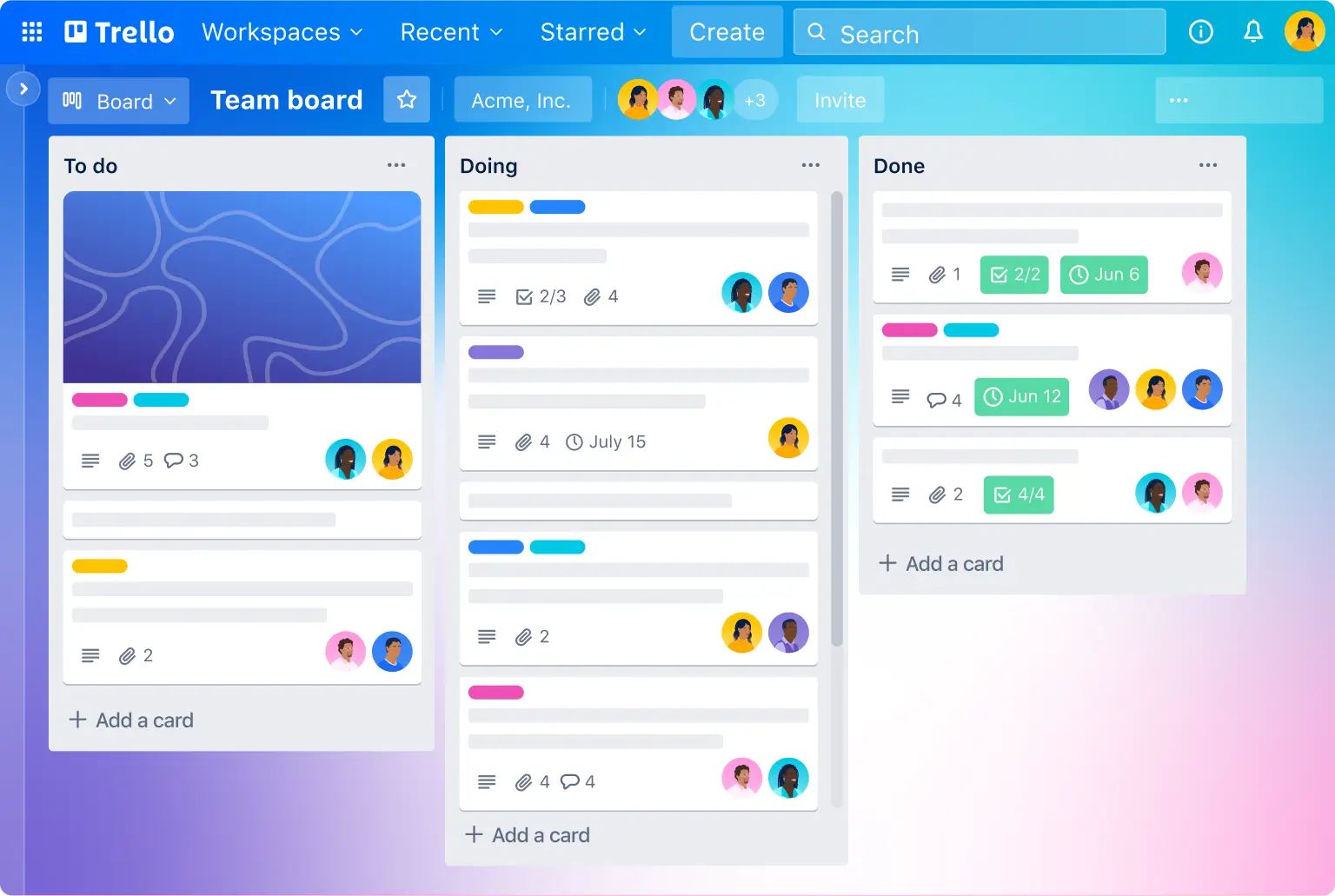 Trello's kanban board, one good Asana alternative