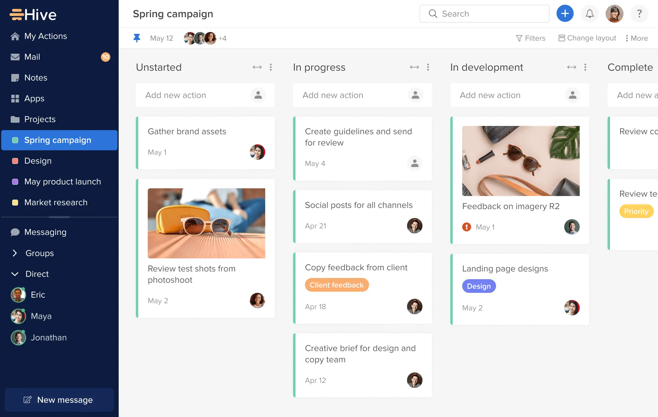 Hive screenshot, a Clickup alternative