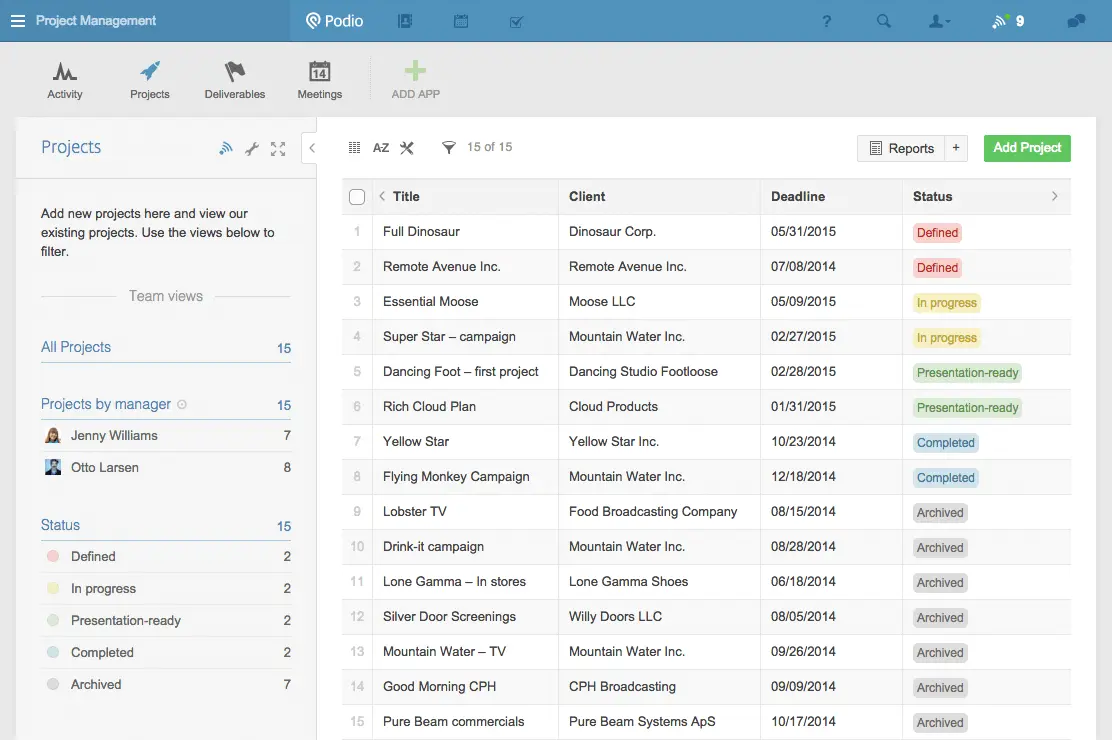 Podio is a simple task management tool that can be used as an Asana alternative