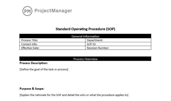 standard operating procedure (SOP) Template
