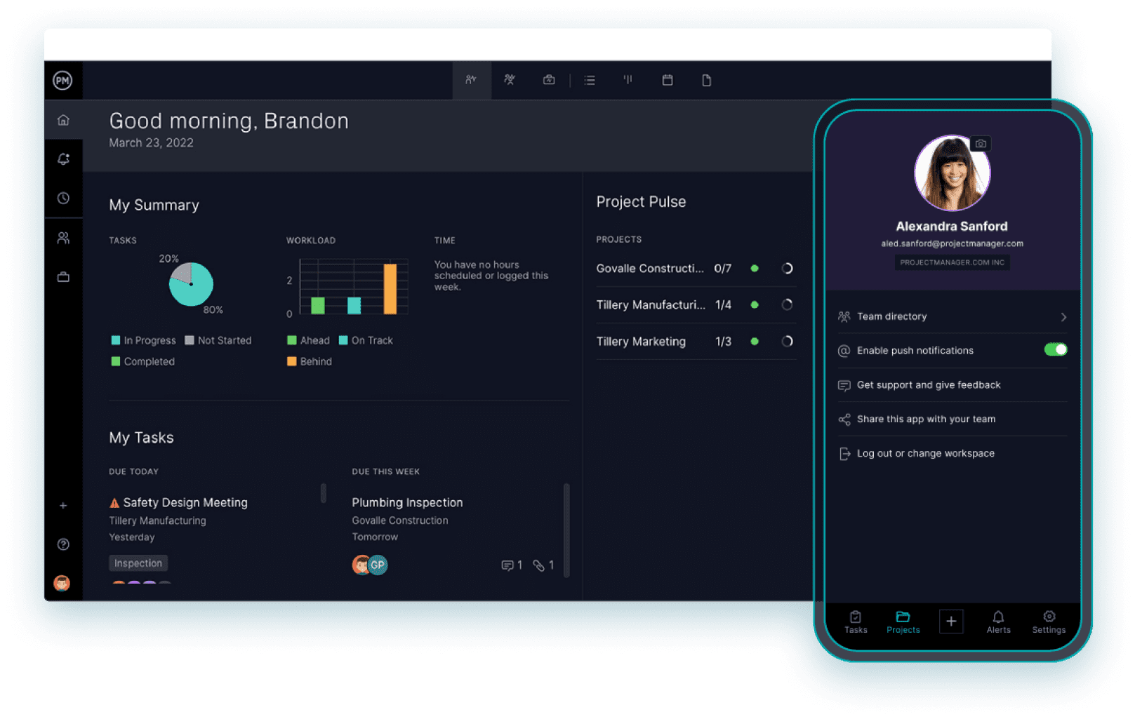 Kanban software task tracking dashboard